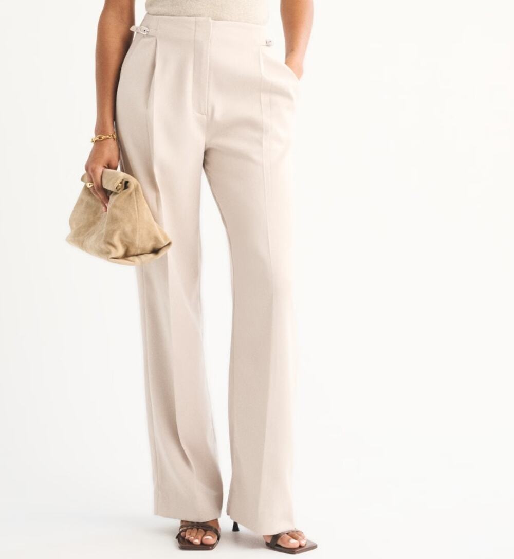 Abercrombie Curve Love Sloane Hardware Wide Leg Pants Womens 29 Long Ash